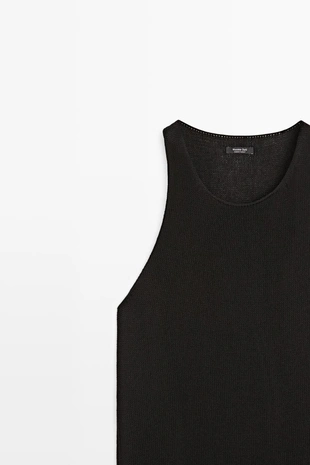 Вязаный топ с открытыми плечами на завязках- Заказать в России