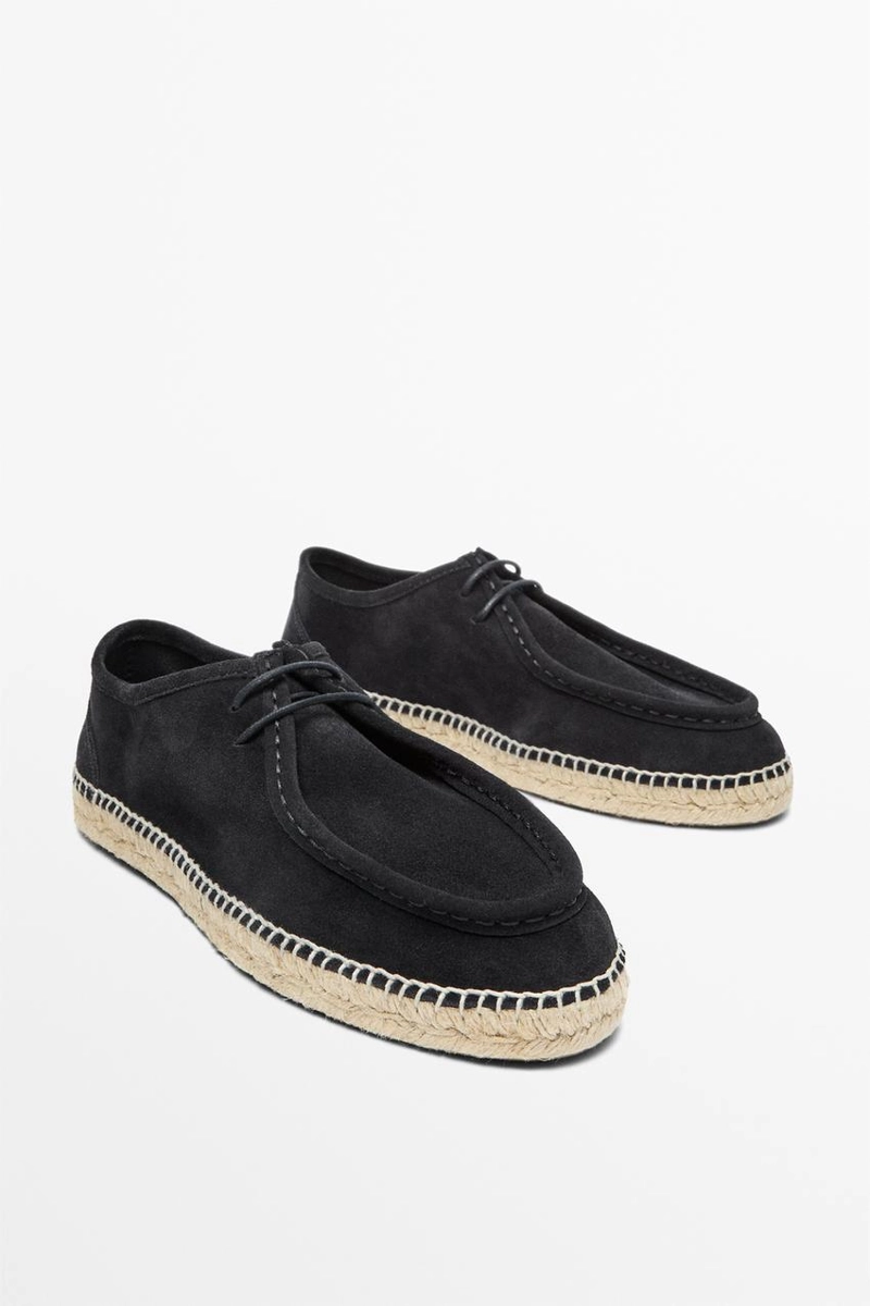 Туфли из разделанной кожи с током 