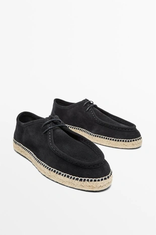 Туфли из разделанной кожи с током 