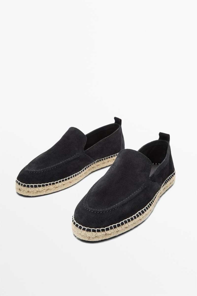 Эспадрильи из кожи с мокасинным носом