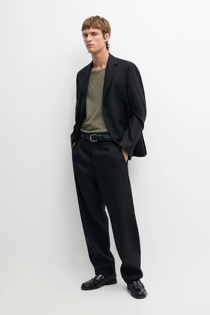 Брюки для костюма tailored fit из 100% льна