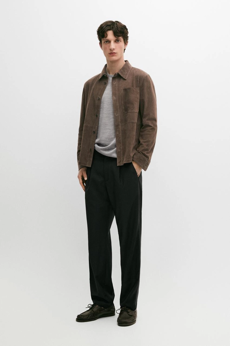 Брюки свободного кроя из шерсти с ластиком