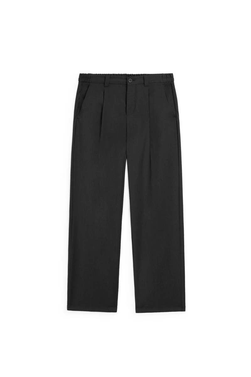 Брюки свободного кроя из шерсти с ластиком