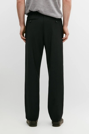 Брюки свободного кроя из шерсти с ластиком- Заказать в России