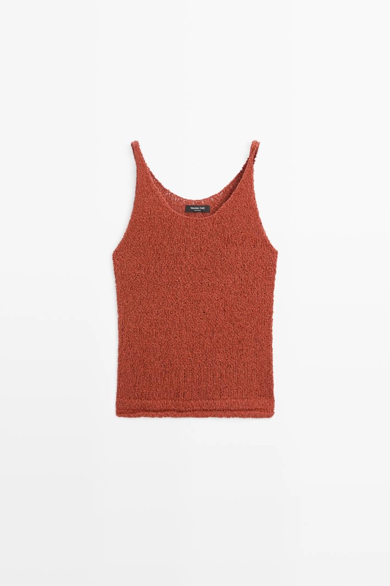 Текстурированный топ на бретелях из хлопково-шелковой смеси