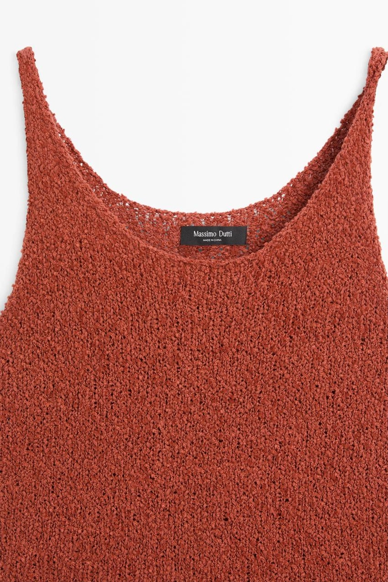 Текстурированный топ на бретелях из хлопково-шелковой смеси