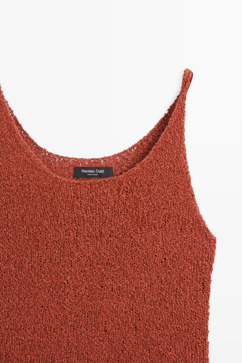 Текстурированный топ на бретелях из хлопково-шелковой смеси