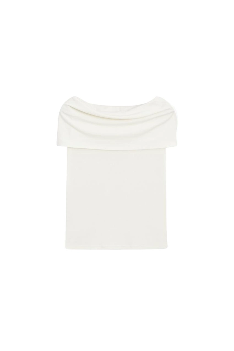 Хлопковый топ на открытых плечах