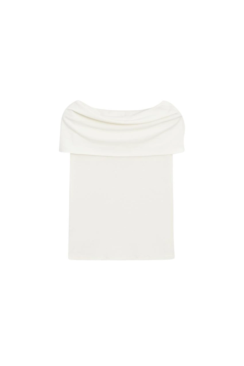 Хлопковый топ на открытых плечах