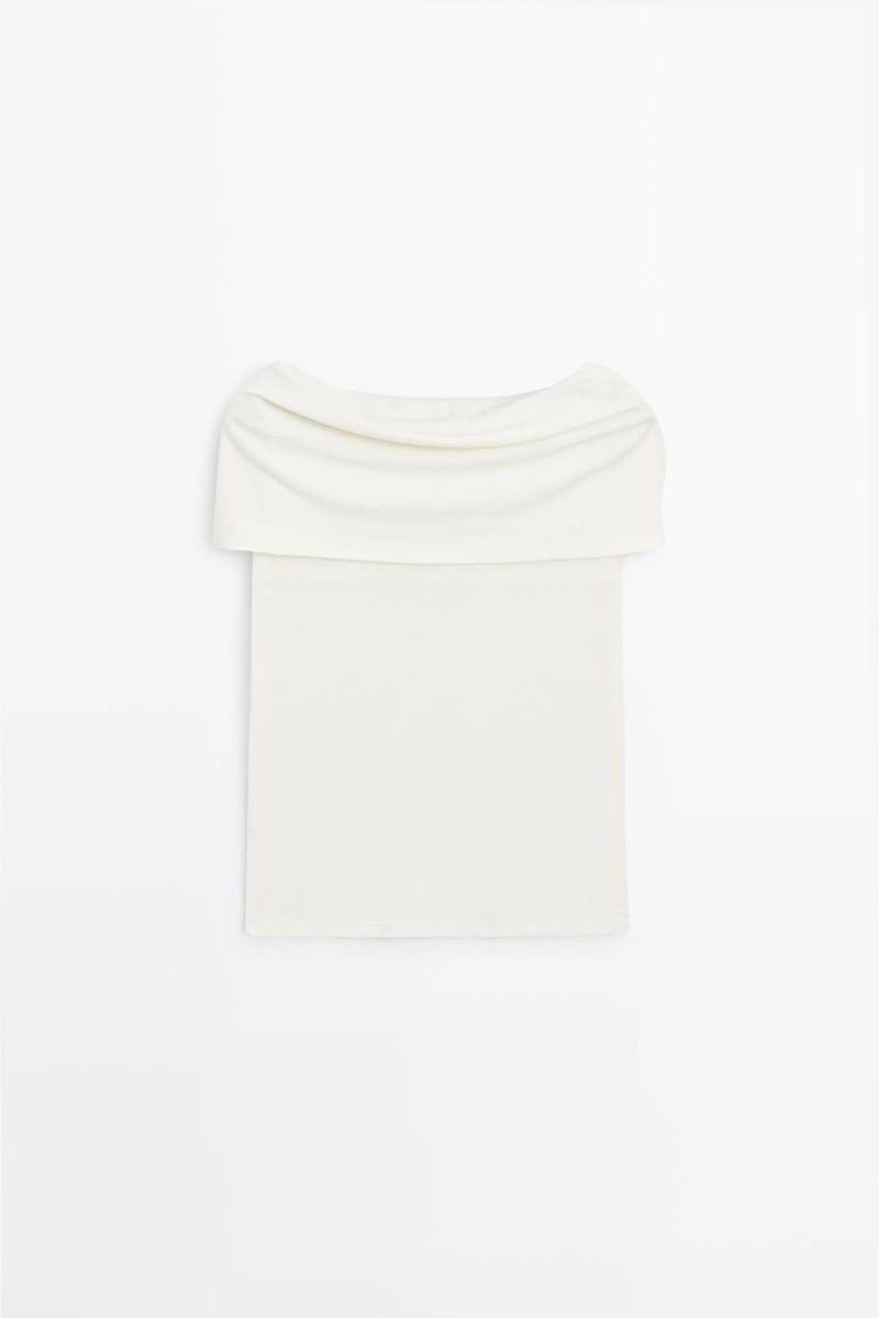 Хлопковый топ на открытых плечах