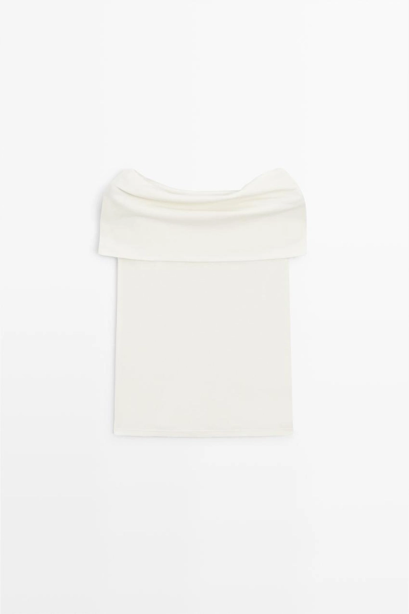 Хлопковый топ на открытых плечах