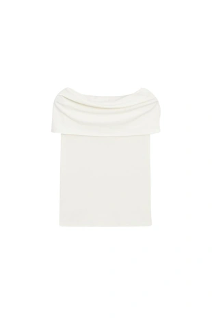 Хлопковый топ на открытых плечах- Заказать в России