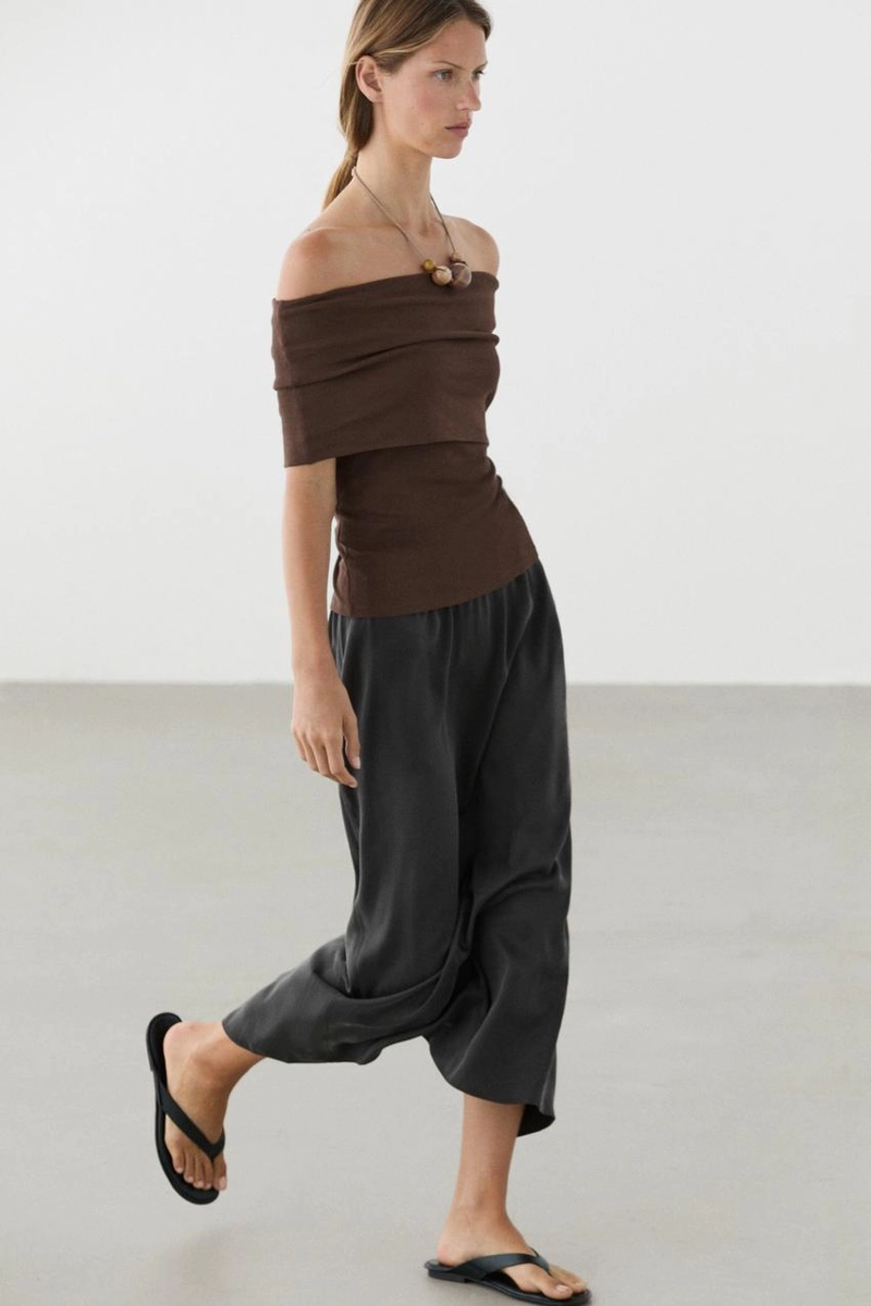 Блуза на завязках из хлопка