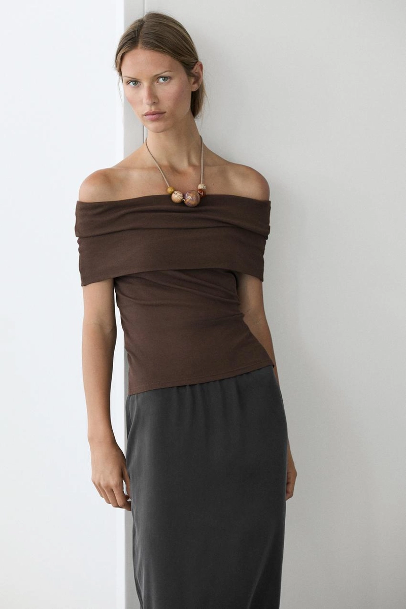 Блуза на завязках из хлопка