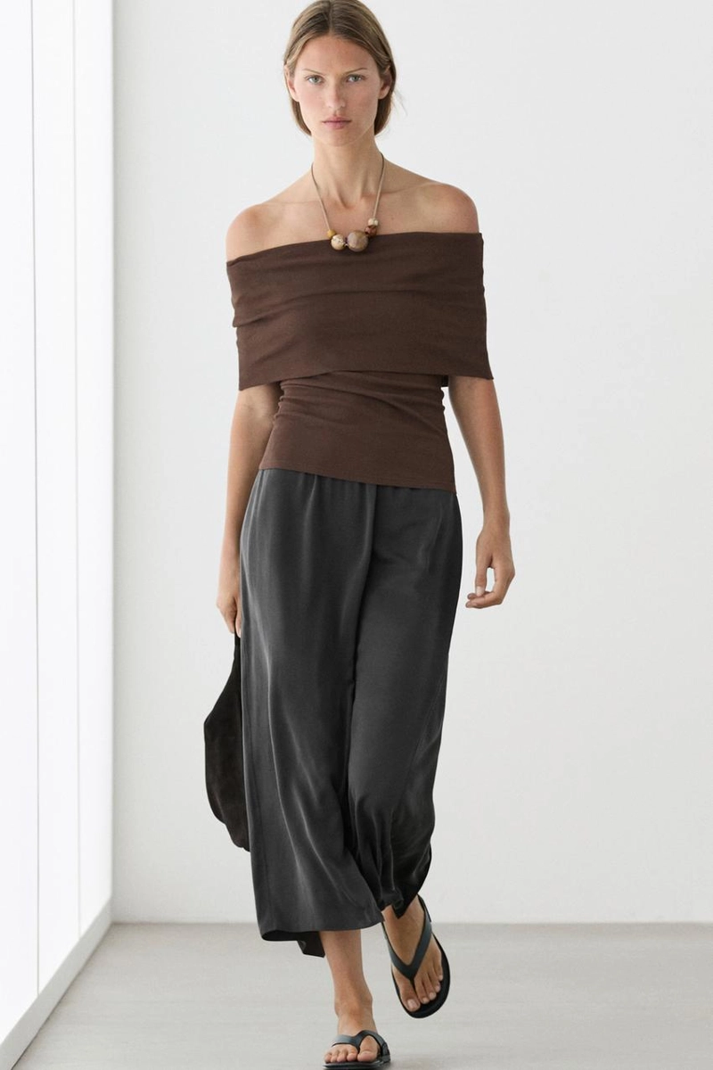 Блуза на завязках из хлопка