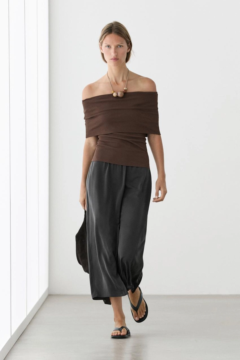 Блуза на завязках из хлопка