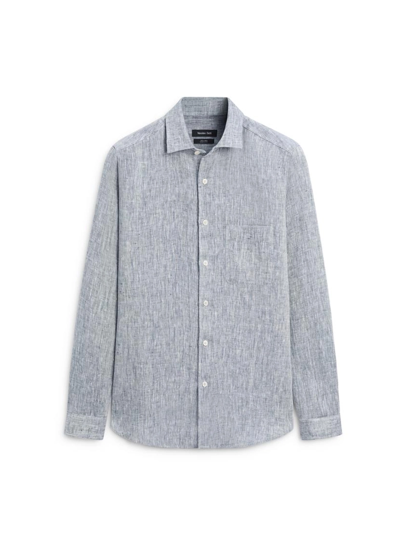 Рубашка из льна regular fit с карманом