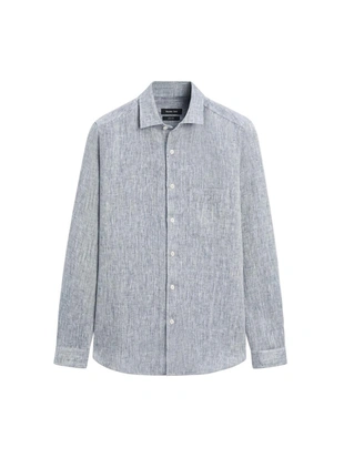 Рубашка из льна regular fit с карманом- Заказать в России