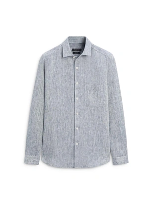 Рубашка из льна regular fit с карманом- Заказать в России