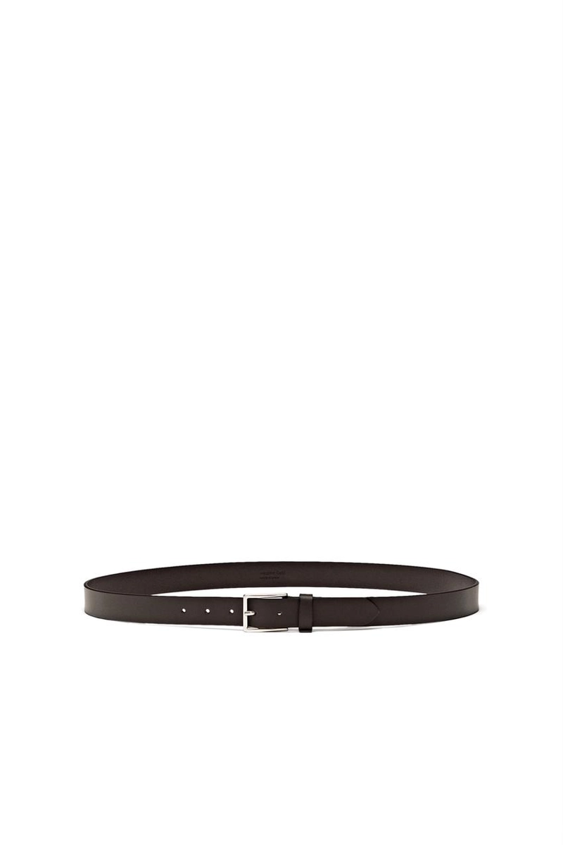 Кожанный ремень из натуральной кожи с прямоугольной пряжкой