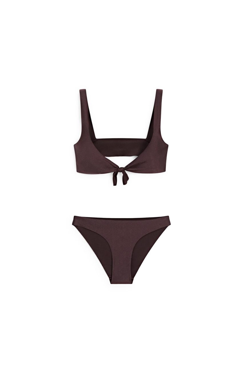 Блестящий бикини топ