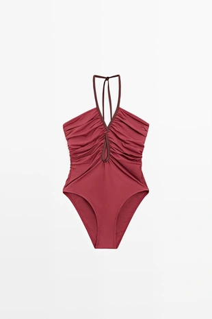 Купальник с контрастными деталями- Заказать в России