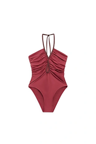 Купальник с контрастными деталями- Заказать в России