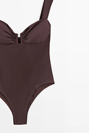 Купальник с драпировкой- Заказать в России