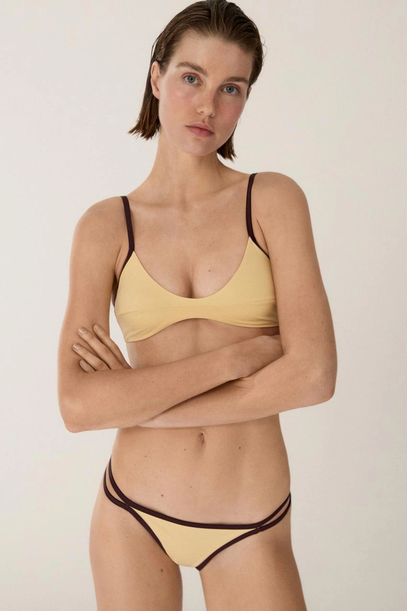 Топ бикини с контрастными деталями