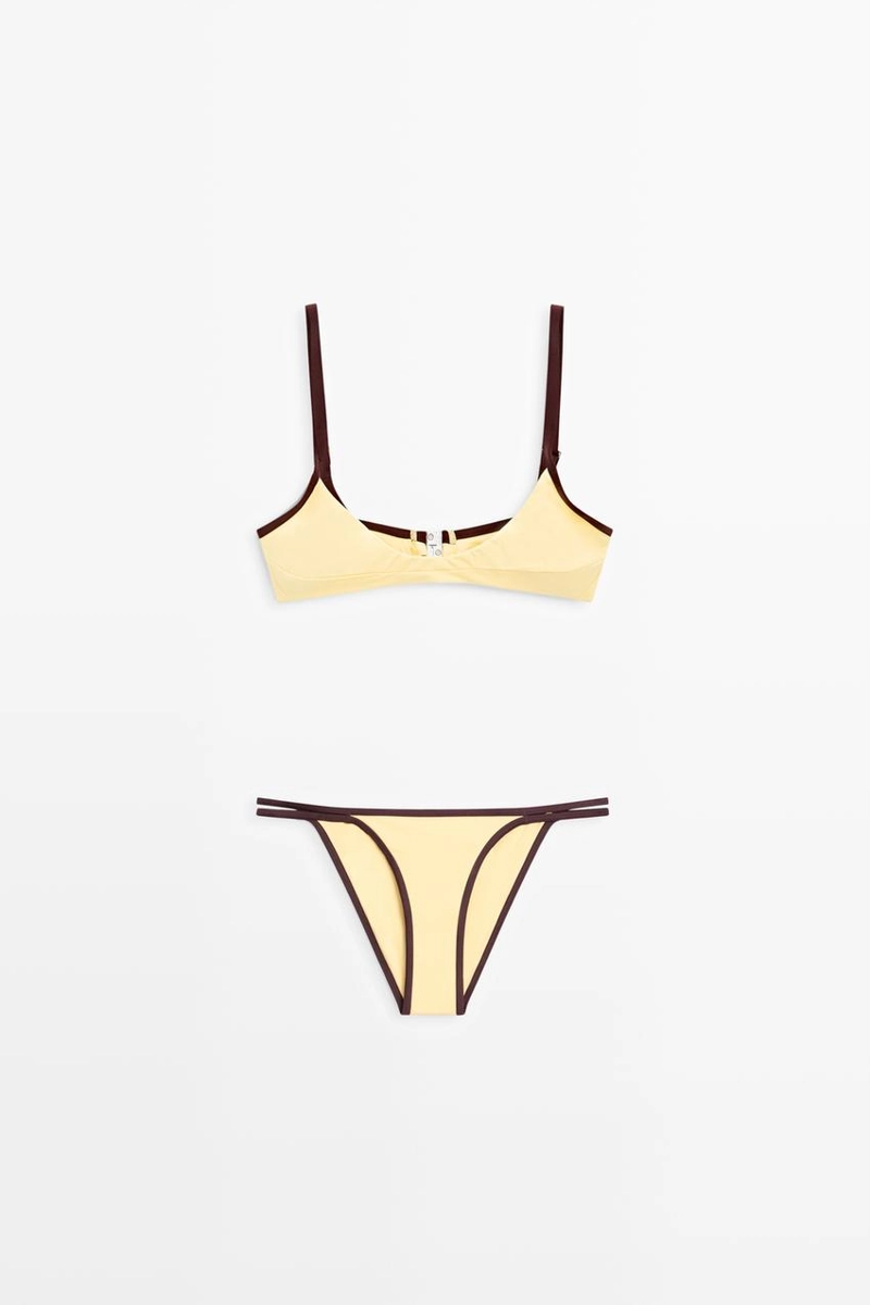 Топ бикини с контрастными деталями