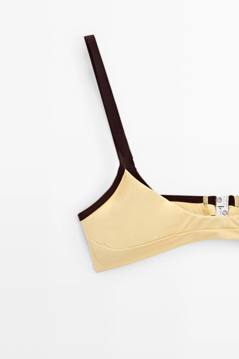 Топ бикини с контрастными деталями