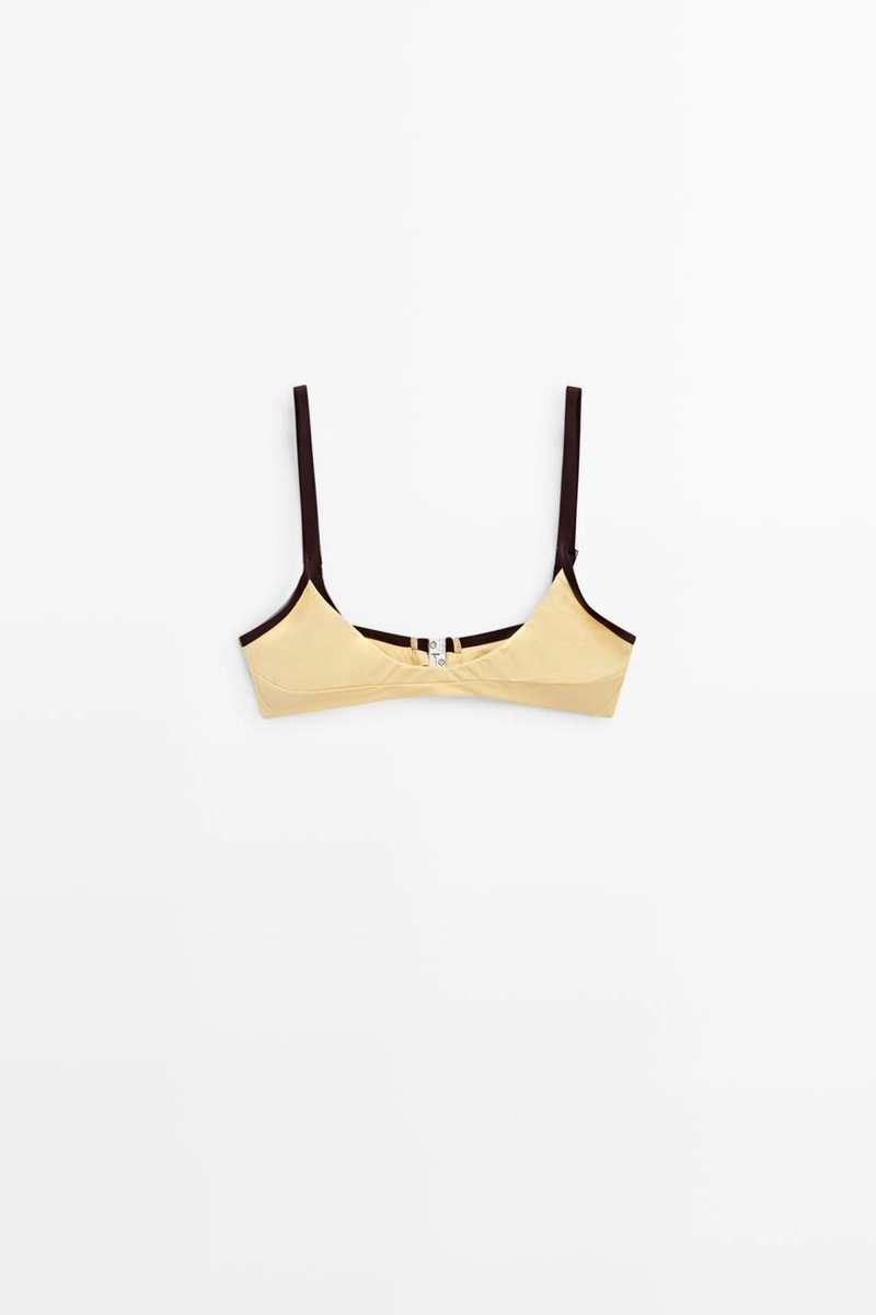 Топ бикини с контрастными деталями