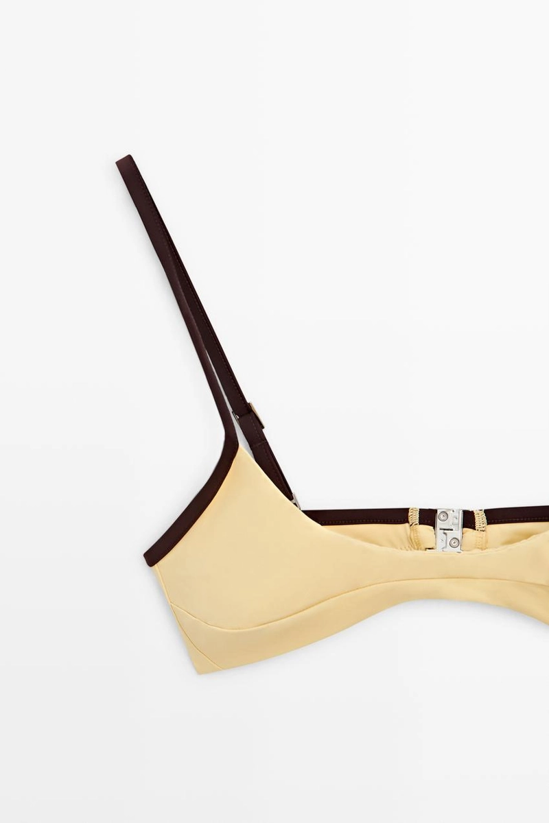 Топ бикини с контрастными деталями