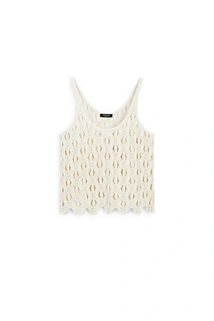 Топ на бретелях с кружевными деталями- Заказать в России