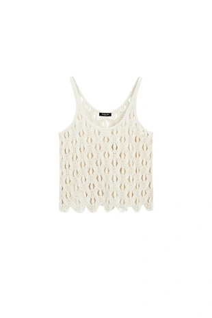 Топ на бретелях с кружевными деталями- Заказать в России