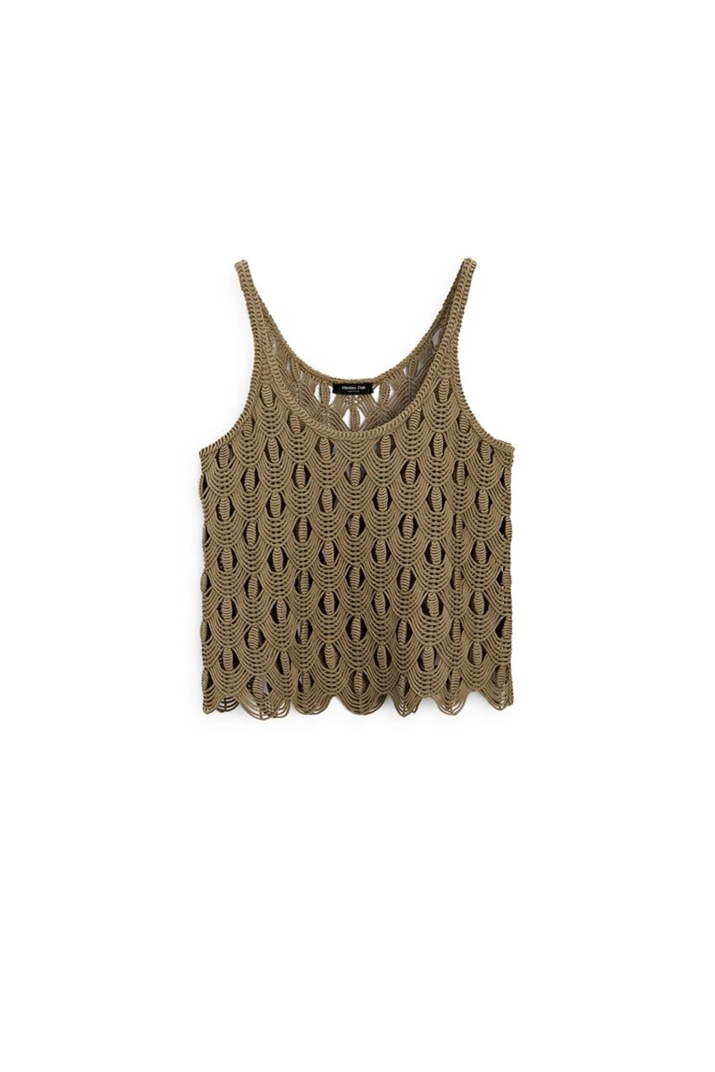 Топ на бретельках с кружевными деталями