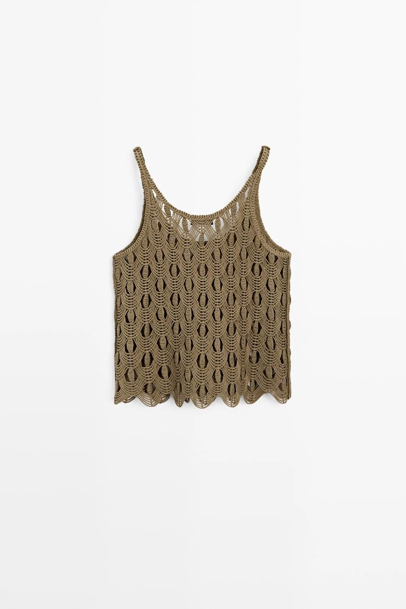 Топ на бретельках с кружевными деталями