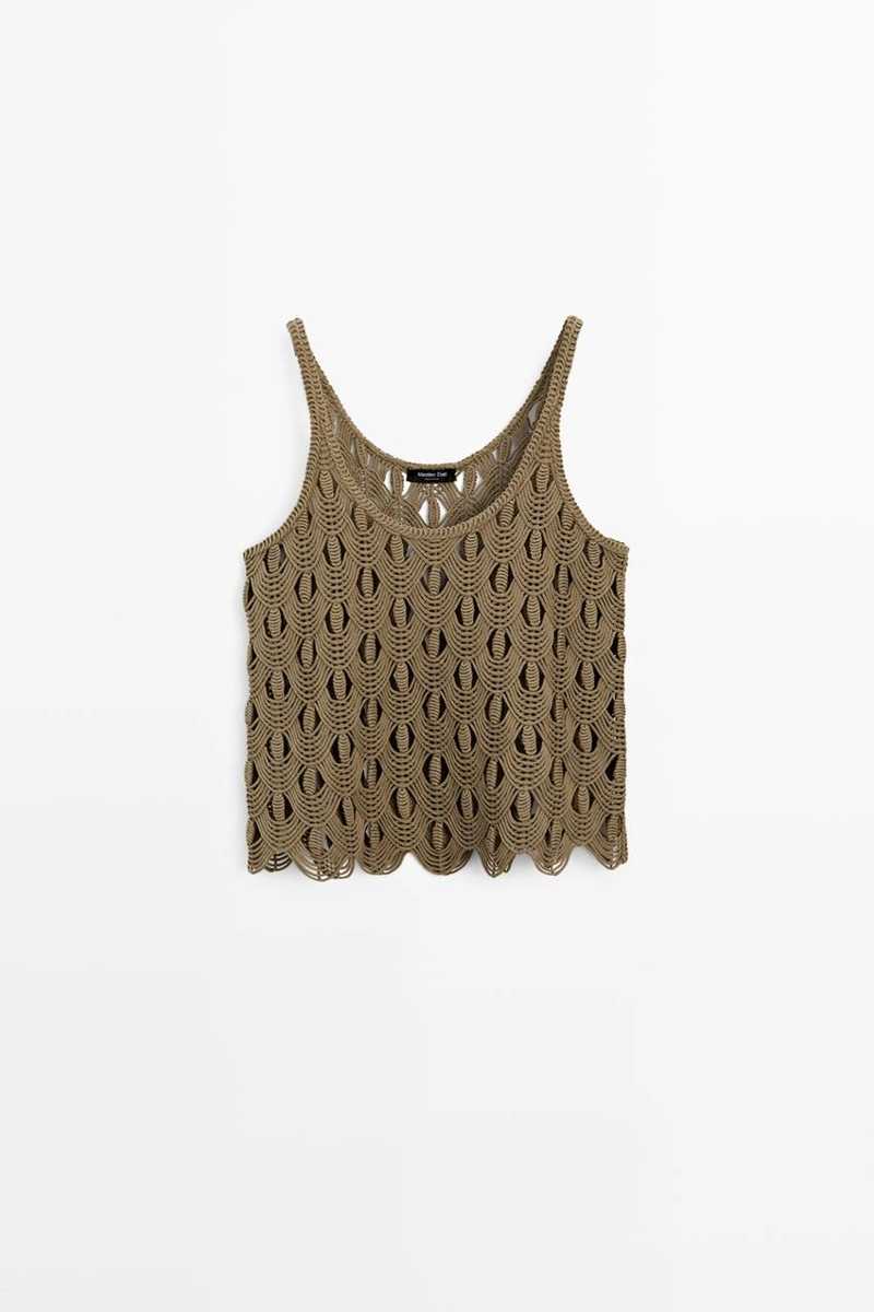 Топ на бретельках с кружевными деталями