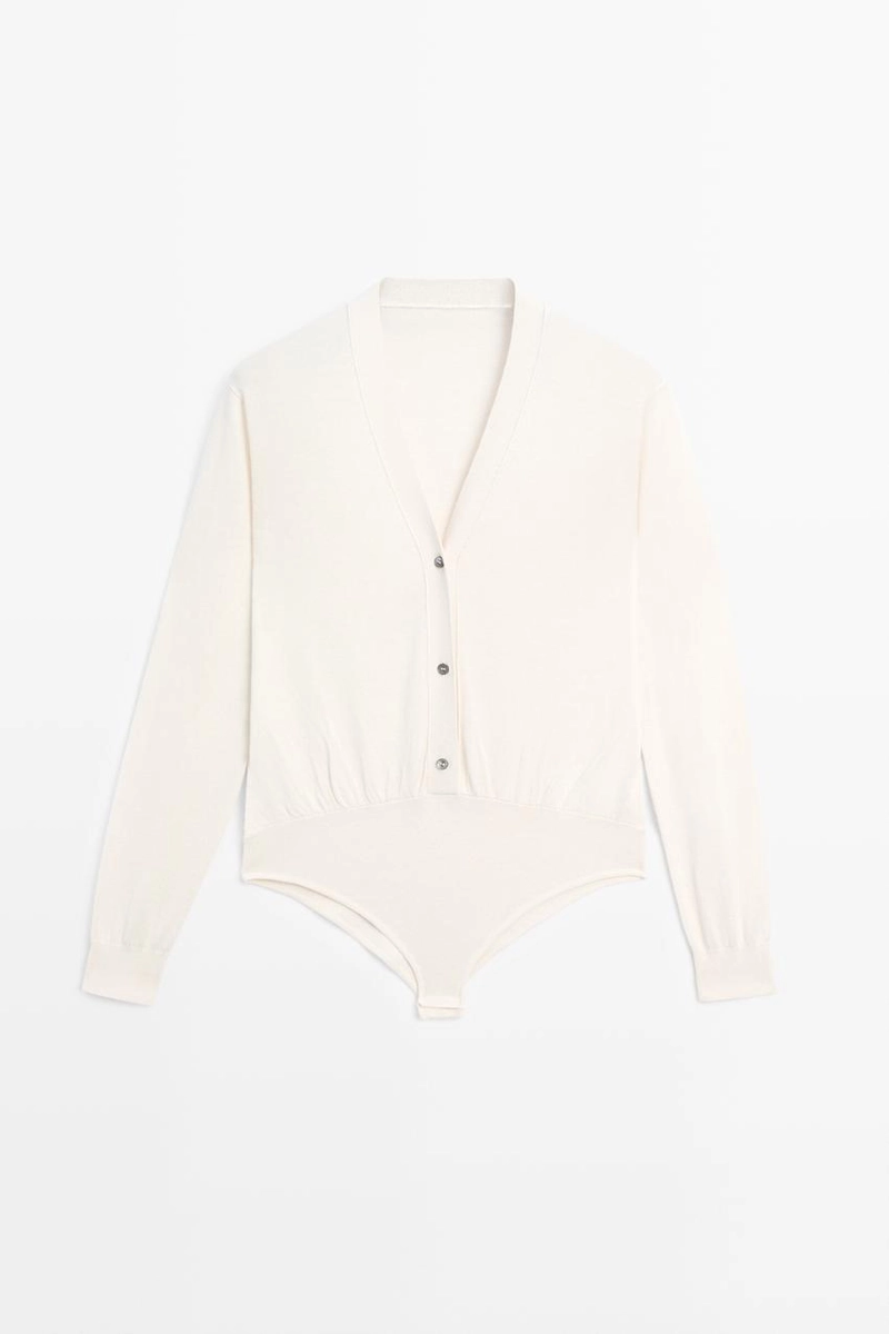 Боди из шелкового микса с пуговицами - studio