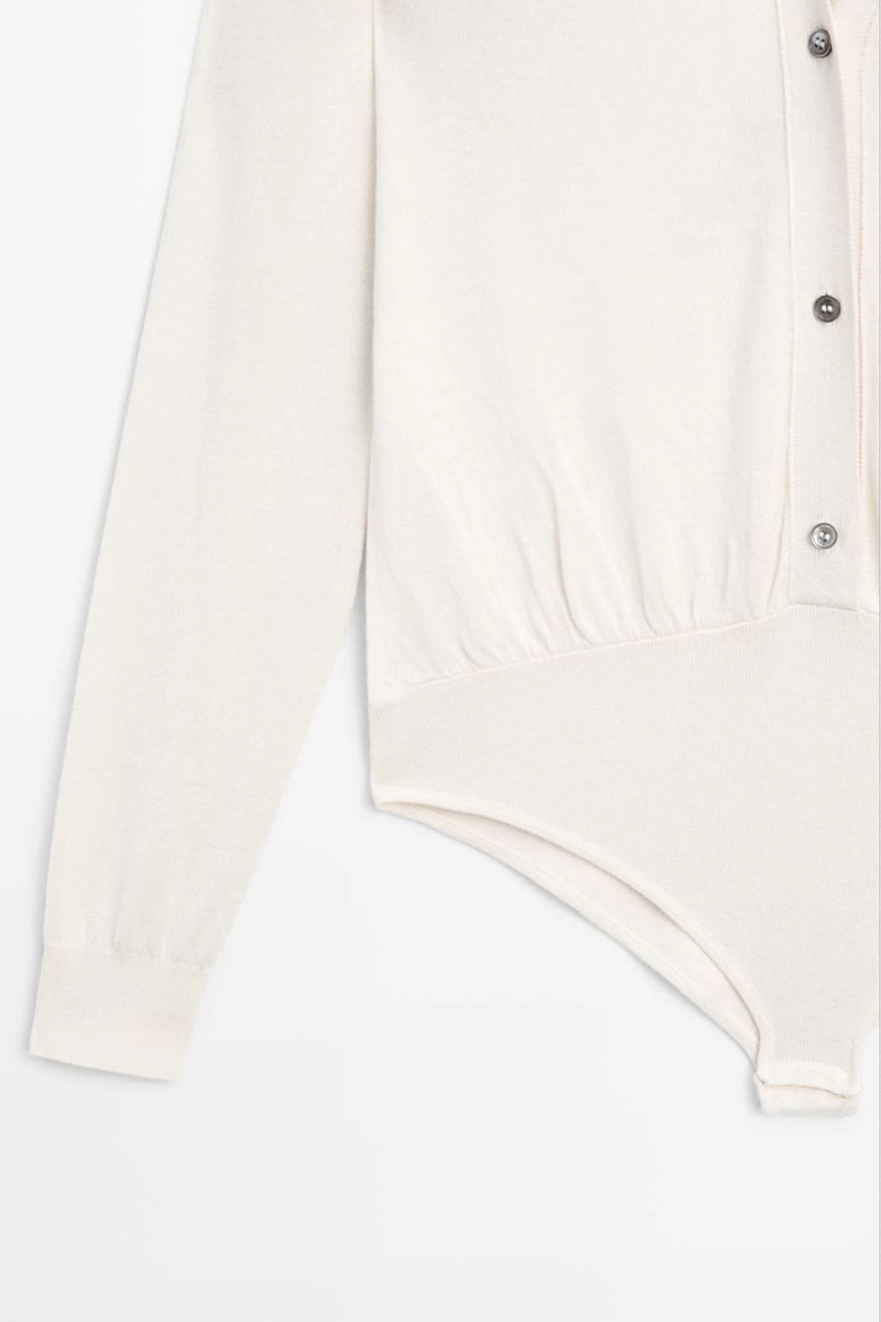 Боди из шелкового микса с пуговицами - studio