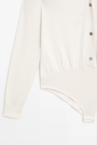 Боди из шелкового микса с пуговицами - studio- Заказать в России