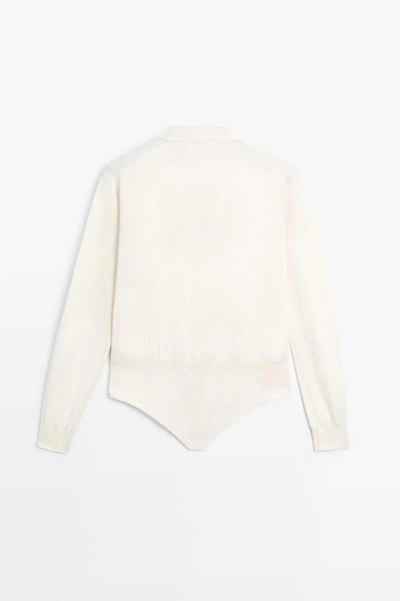 Боди из шелкового микса с пуговицами - studio