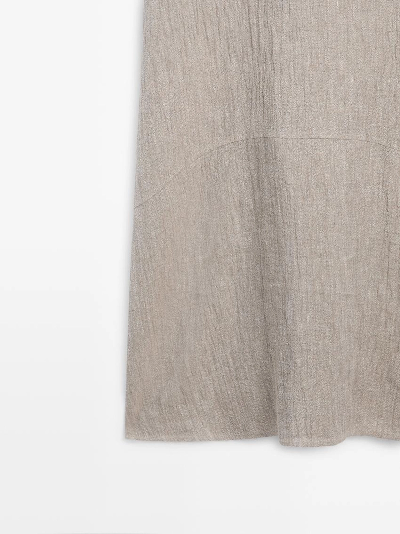 Платье-кафтан из смесового льна с вафельным плетением