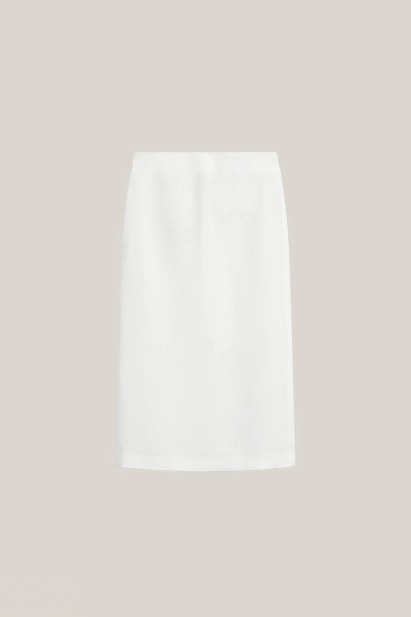 Юбка-миди прямого кроя из льняной смеси - limited edition