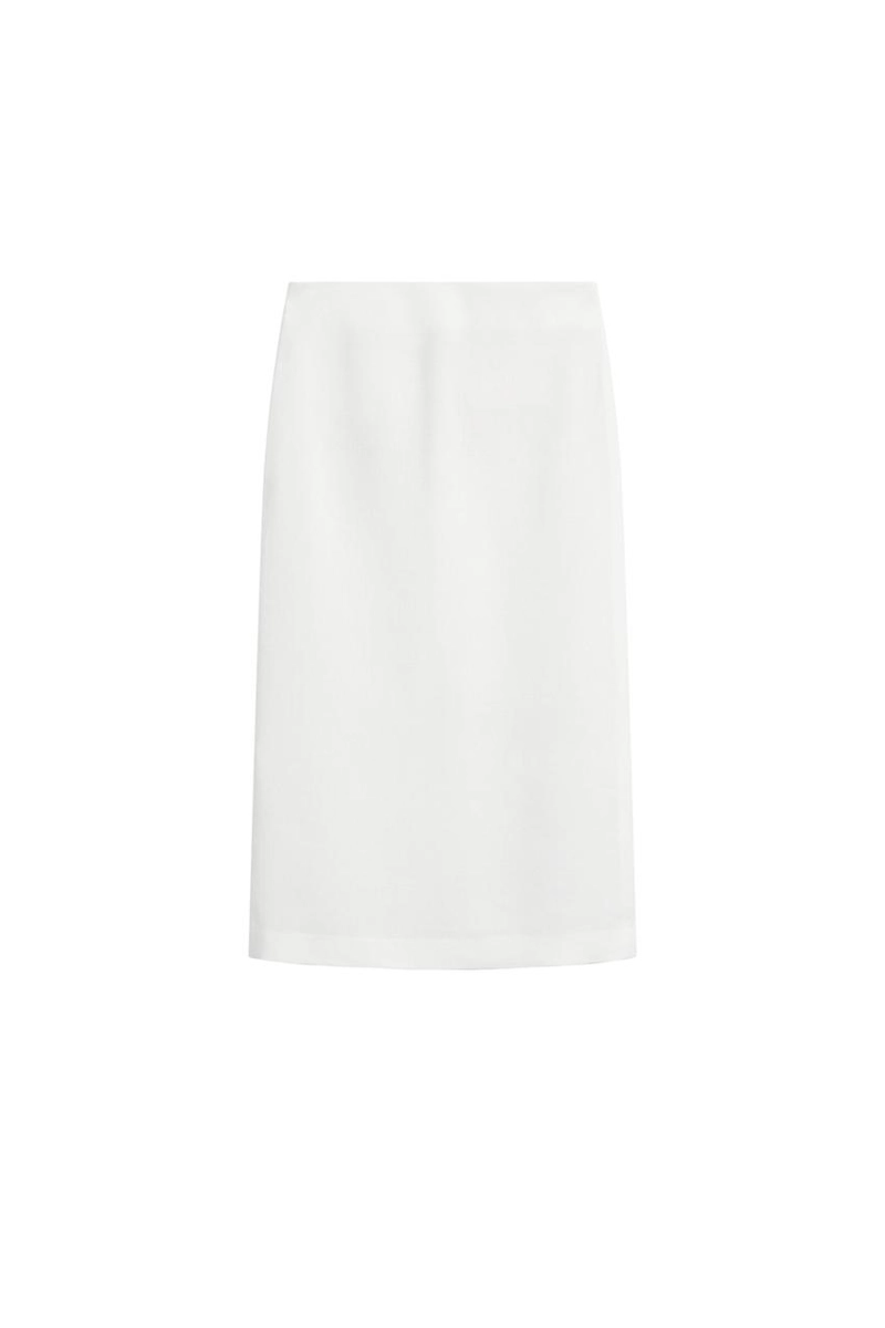 Юбка-миди прямого кроя из льняной смеси - limited edition