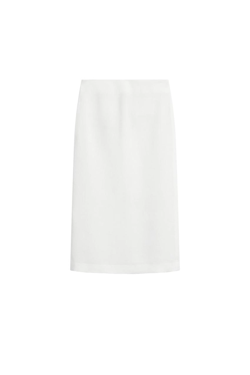 Юбка-миди прямого кроя из льняной смеси - limited edition