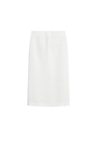 Юбка-миди прямого кроя из льняной смеси - limited edition- Заказать в России