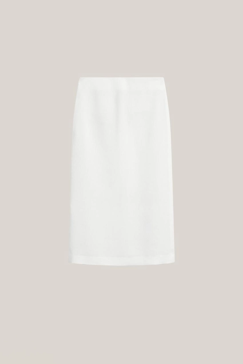 Юбка-миди прямого кроя из льняной смеси - limited edition