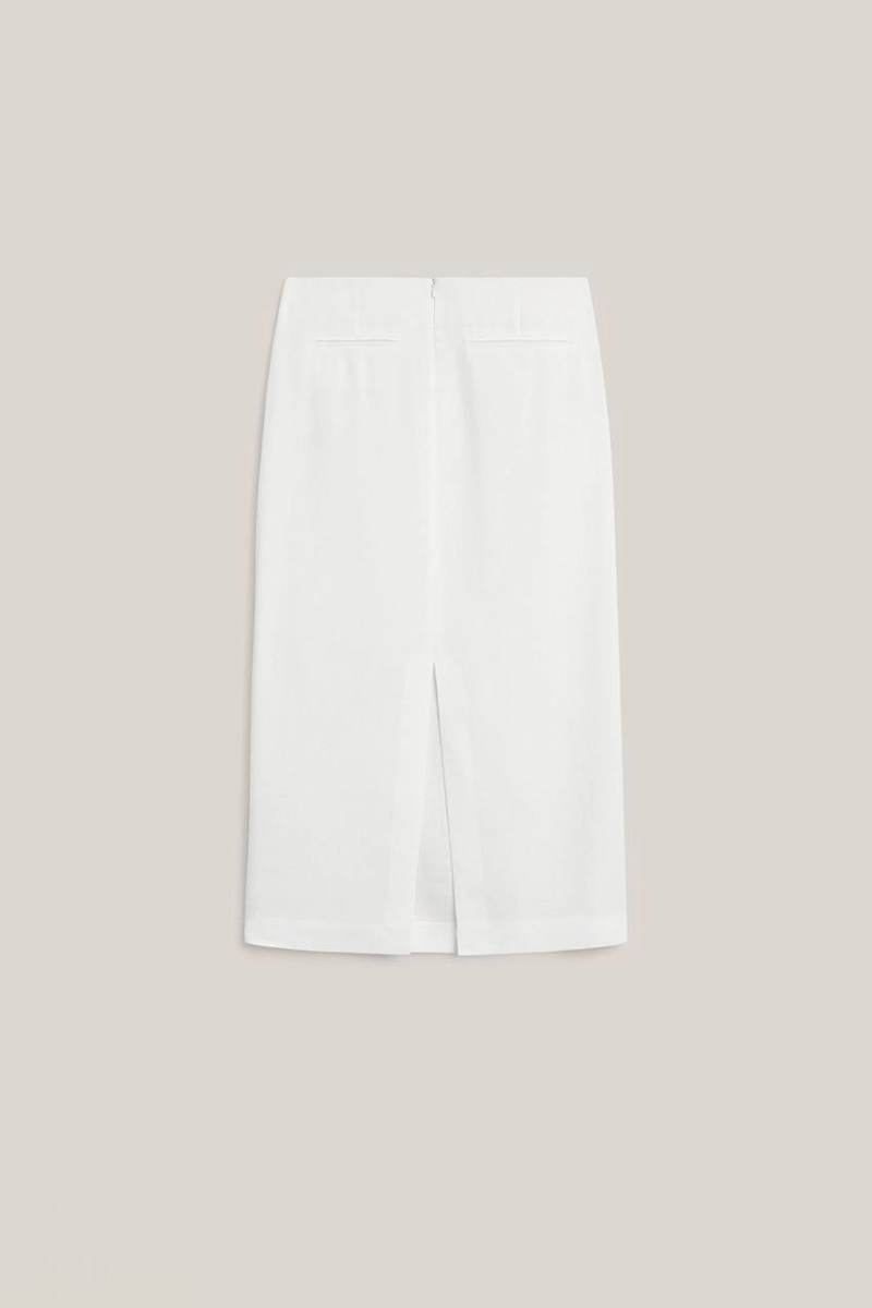 Юбка-миди прямого кроя из льняной смеси - limited edition