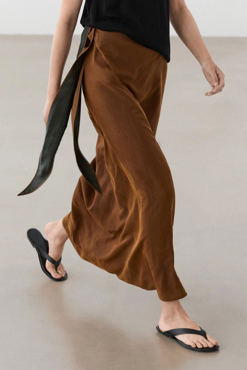 Юбка-миди с деталью парео на завязке